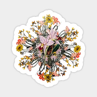 Vintage Two Edged Laelia Floral Wreath Sticker